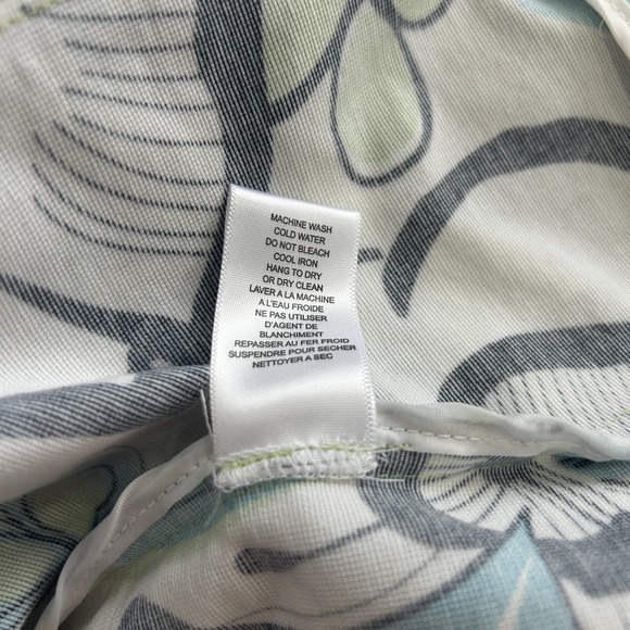 Abbie Mags Women's Size Medium‎ 100% Cotton Floral Blazer White Blue Green - Picture 10 of 10